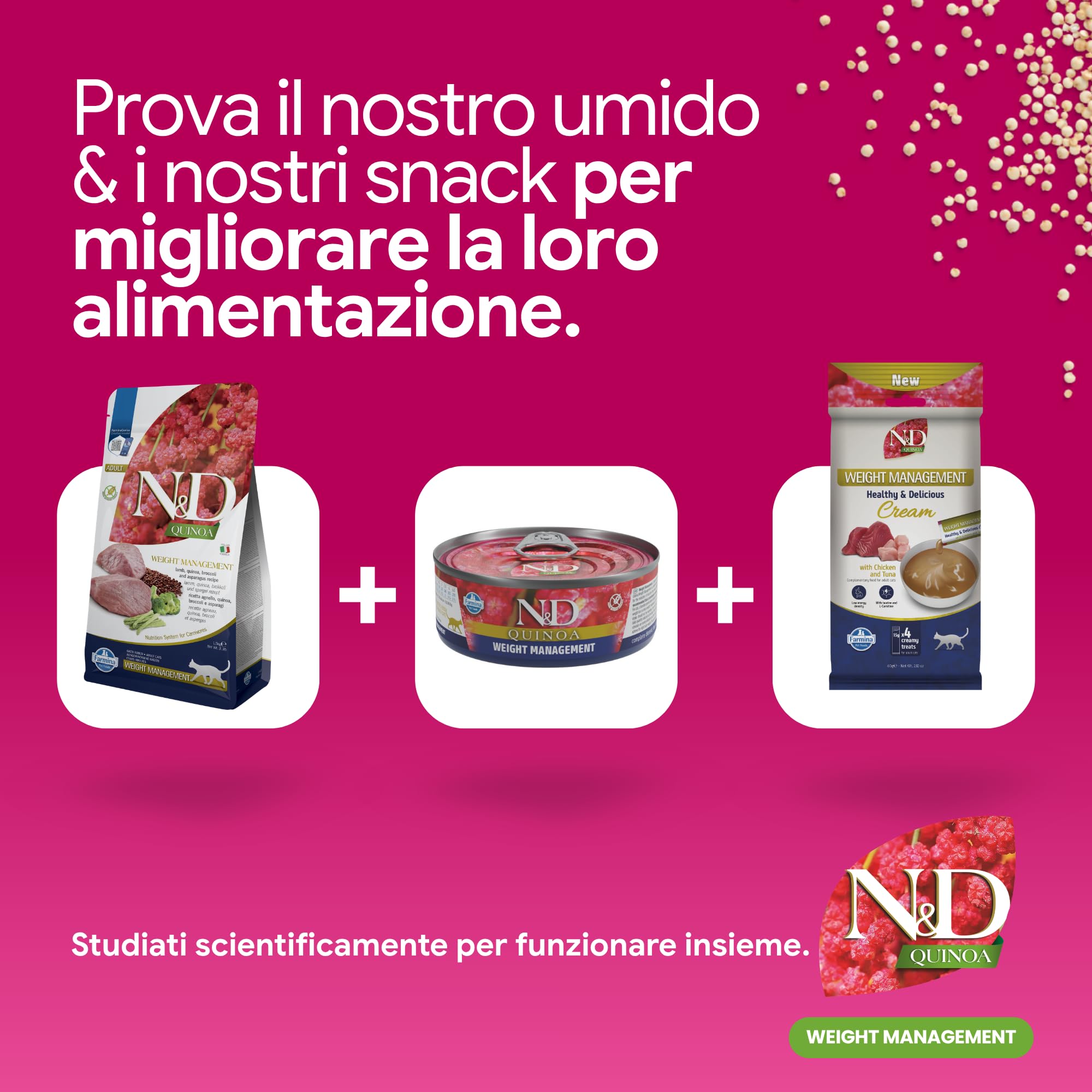 Farmina N&D Quinoa Agnello Crocchette Gatto Weight Management 1,5kg