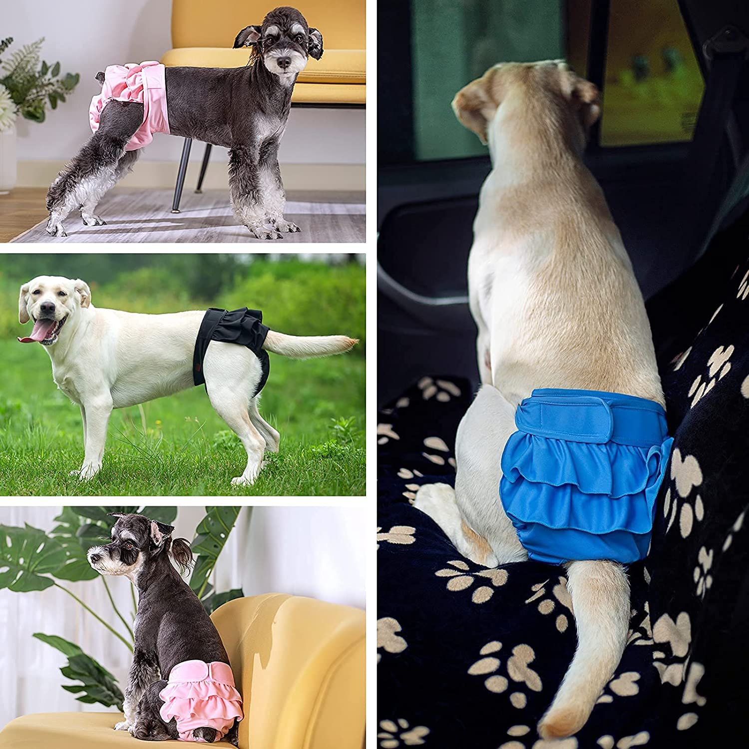 Bepetmia Pannolini lavabili per cani mutandine rosa M 40-50 cm