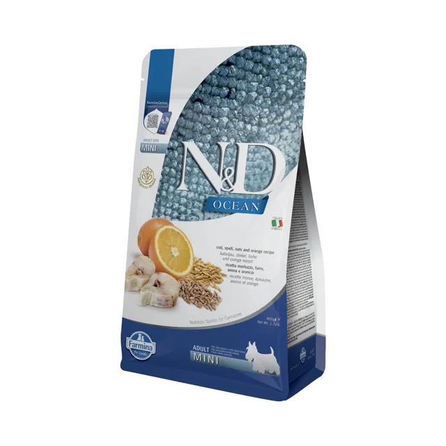 Farmina N&D Ocean merluzzo crocchette cane Mini 800g