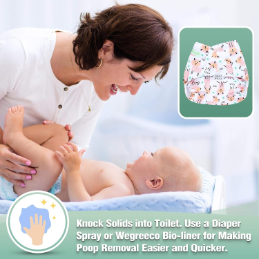 wegreeco Baby Diapers pannolini lavabili neonato 6 pezzi con inserti