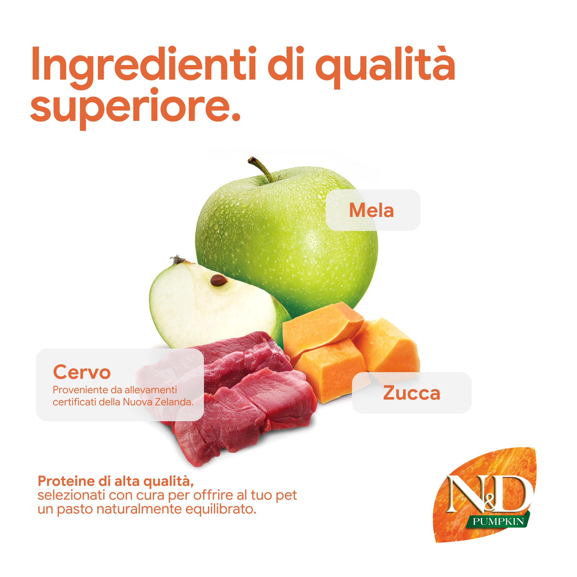 Farmina N&D Pumpkin Cervo Mela crocchette gatto Adult 300g