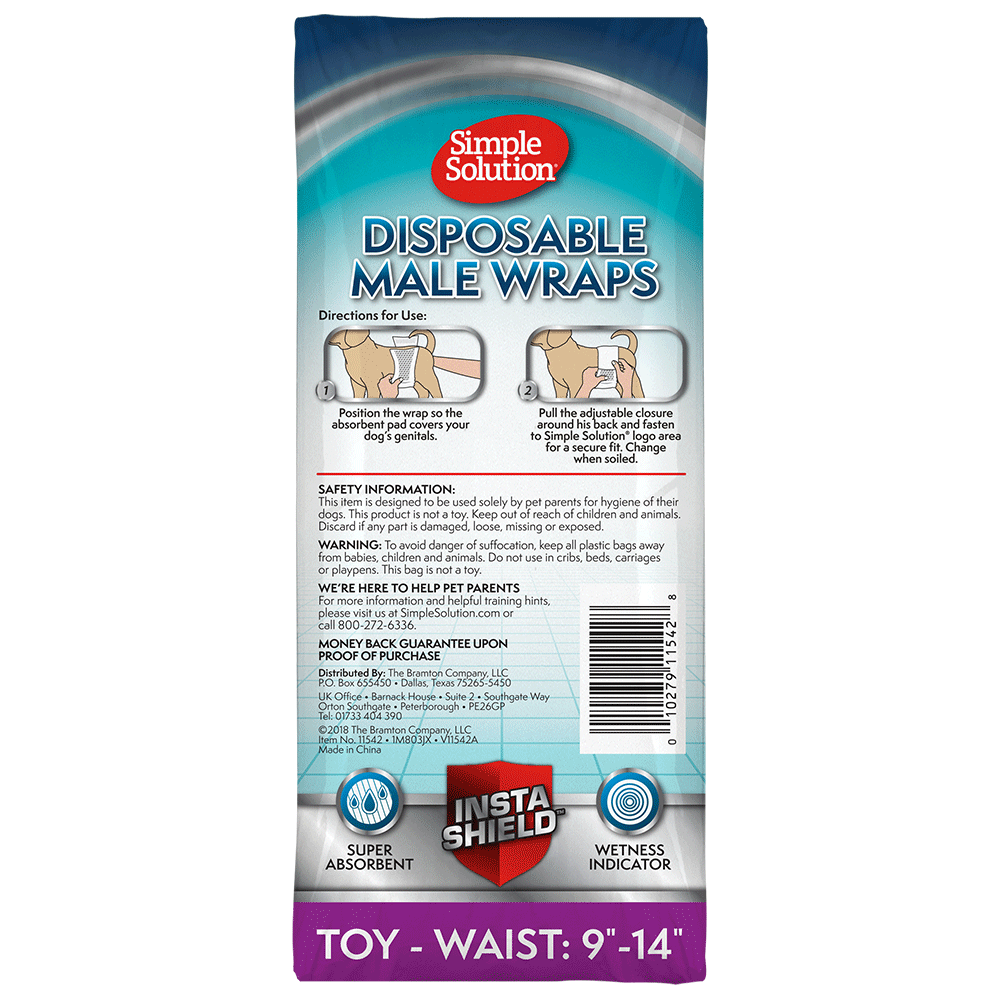 Simple Solution Diapers Wraps fascia maschio cane assorbente