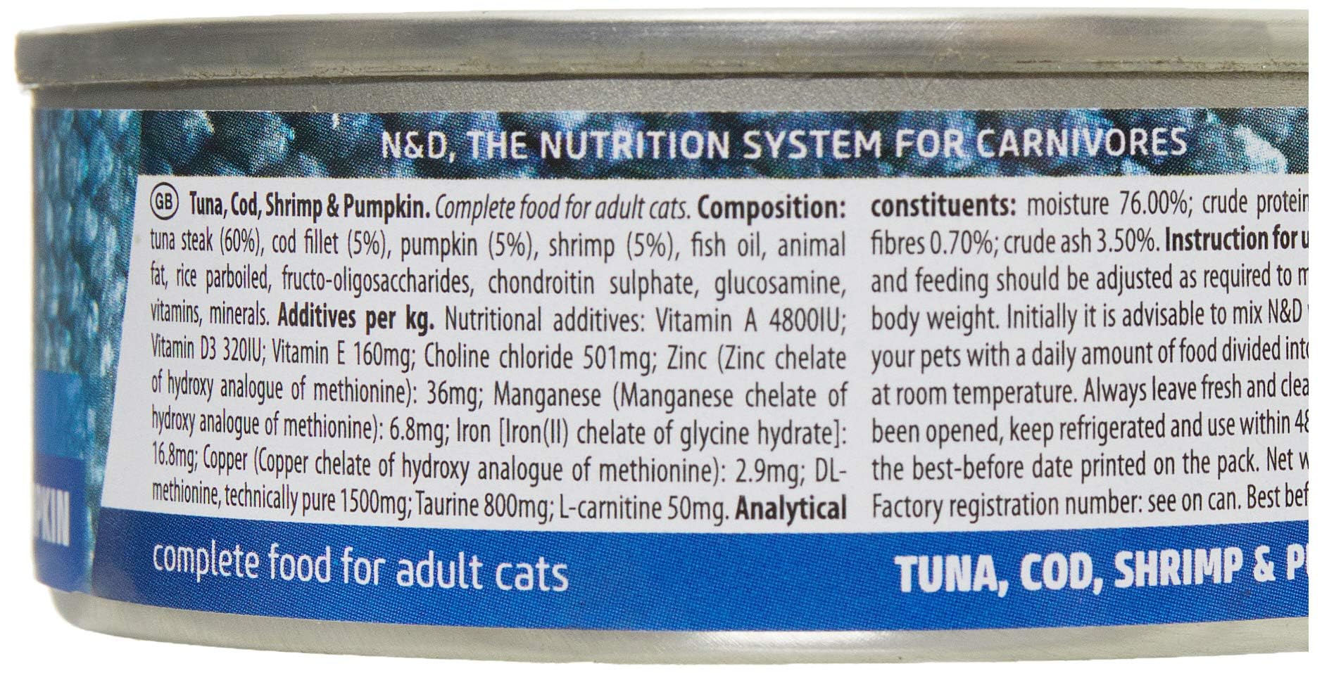 Farmina N&D Ocean Tonno Cibo Umido Gatti 70g Merluzzo Gamberi