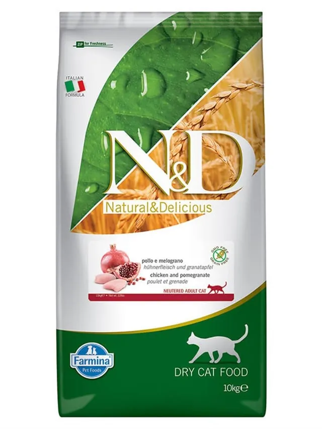 Farmina N&D Prime Neutered pollo melograno crocchette gatto 10 kg