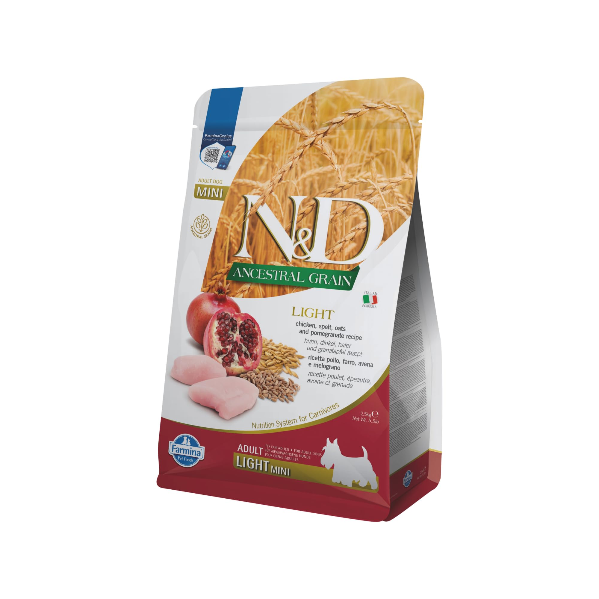 Farmina N&D Ancestral Pollo Crocchette Light Adult Mini 2,5 kg