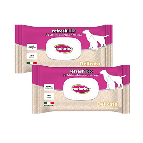 Inodorina Pure Refresh Bio salviette cane talco 2x30 pezzi
