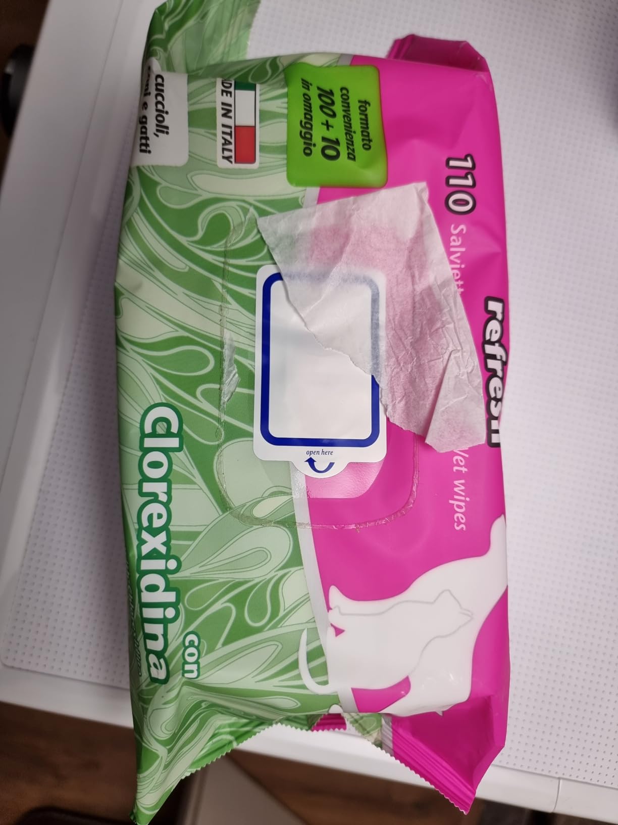Inodorina Salviette Refresh acqua rose salviette cane 2x40 pezzi