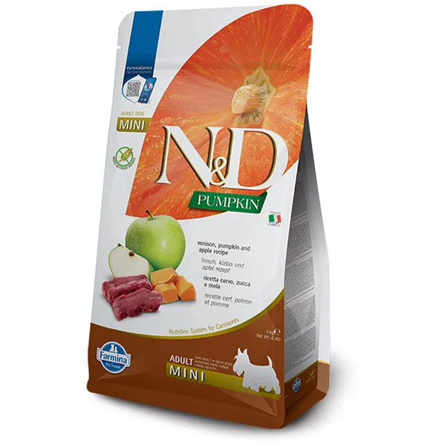 Farmina N&D Pumpkin Cervo Mela crocchette cane Adult Mini 2kg