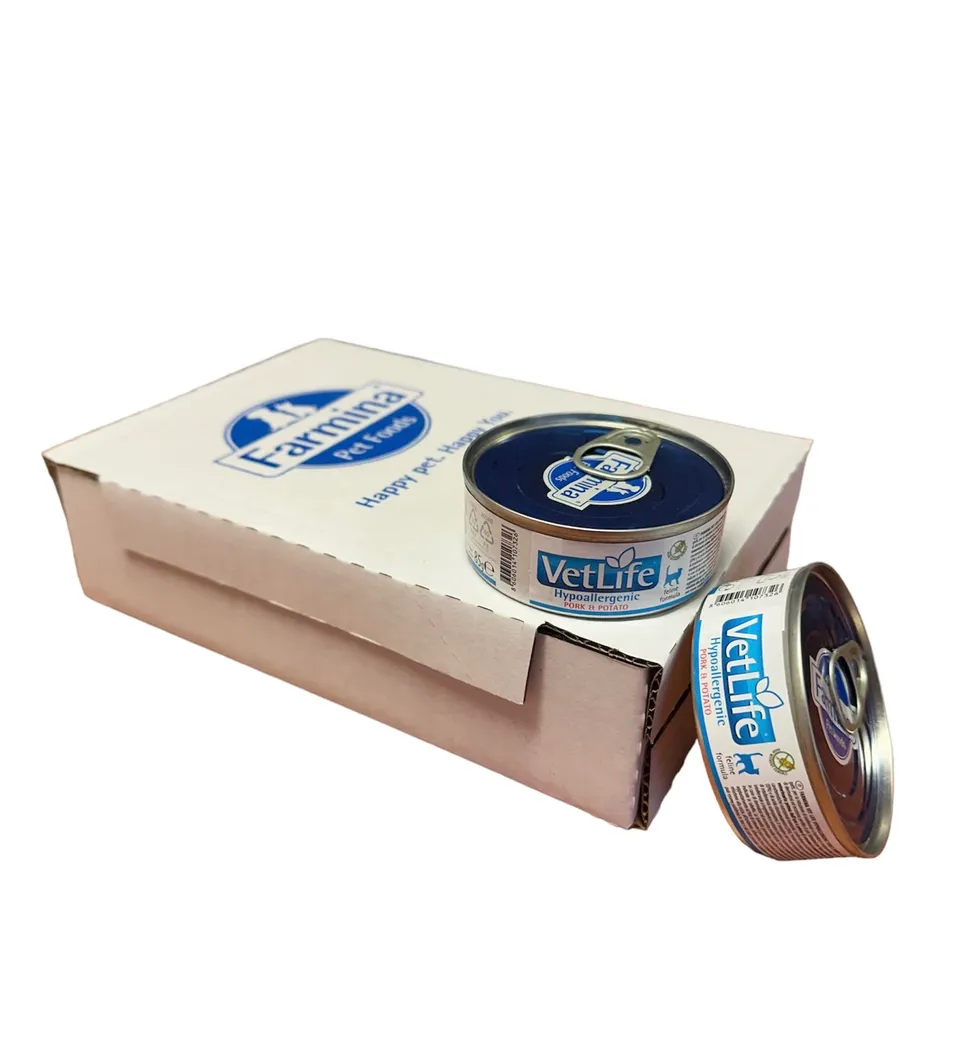 Farmina Vet Life Hypoallergenic umido gatto Maiale Patata 12x85g