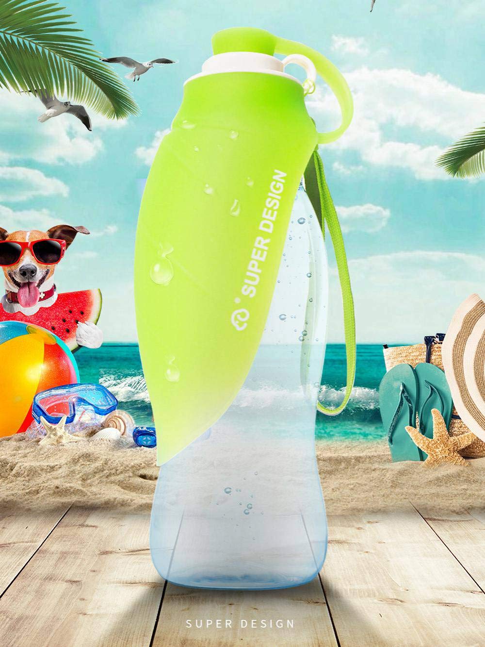 Bepetmia Borraccia viaggio cane blu silicone 580ml