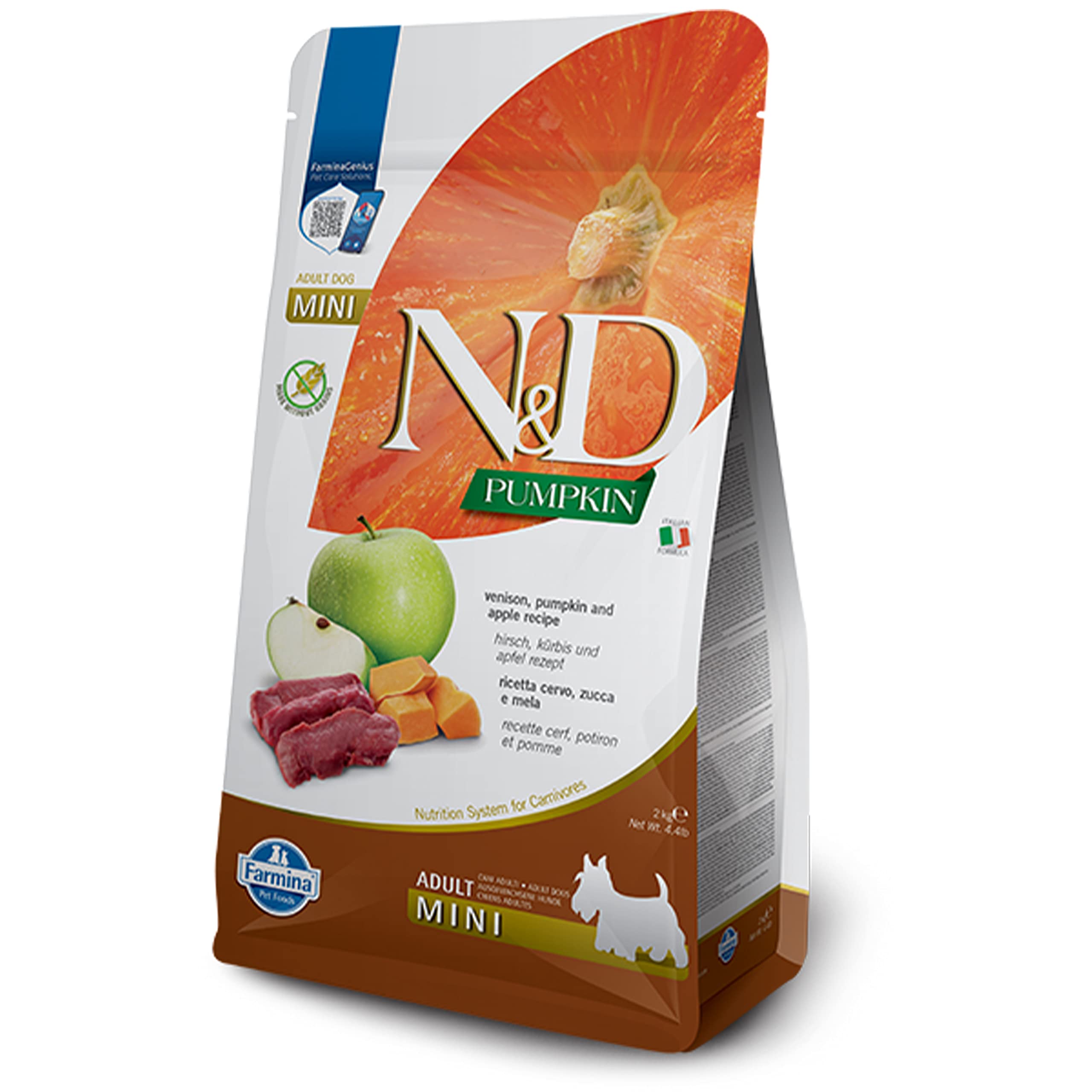 Farmina N&D Pumpkin Cervo Mela crocchette cane Adult Mini 2kg