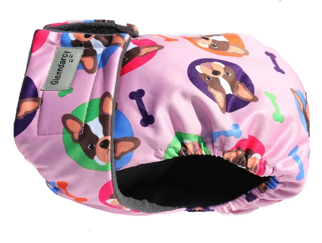 Glenndarcy No Tailhole Season Nappy pannolino cane M lungo Dotty Pink