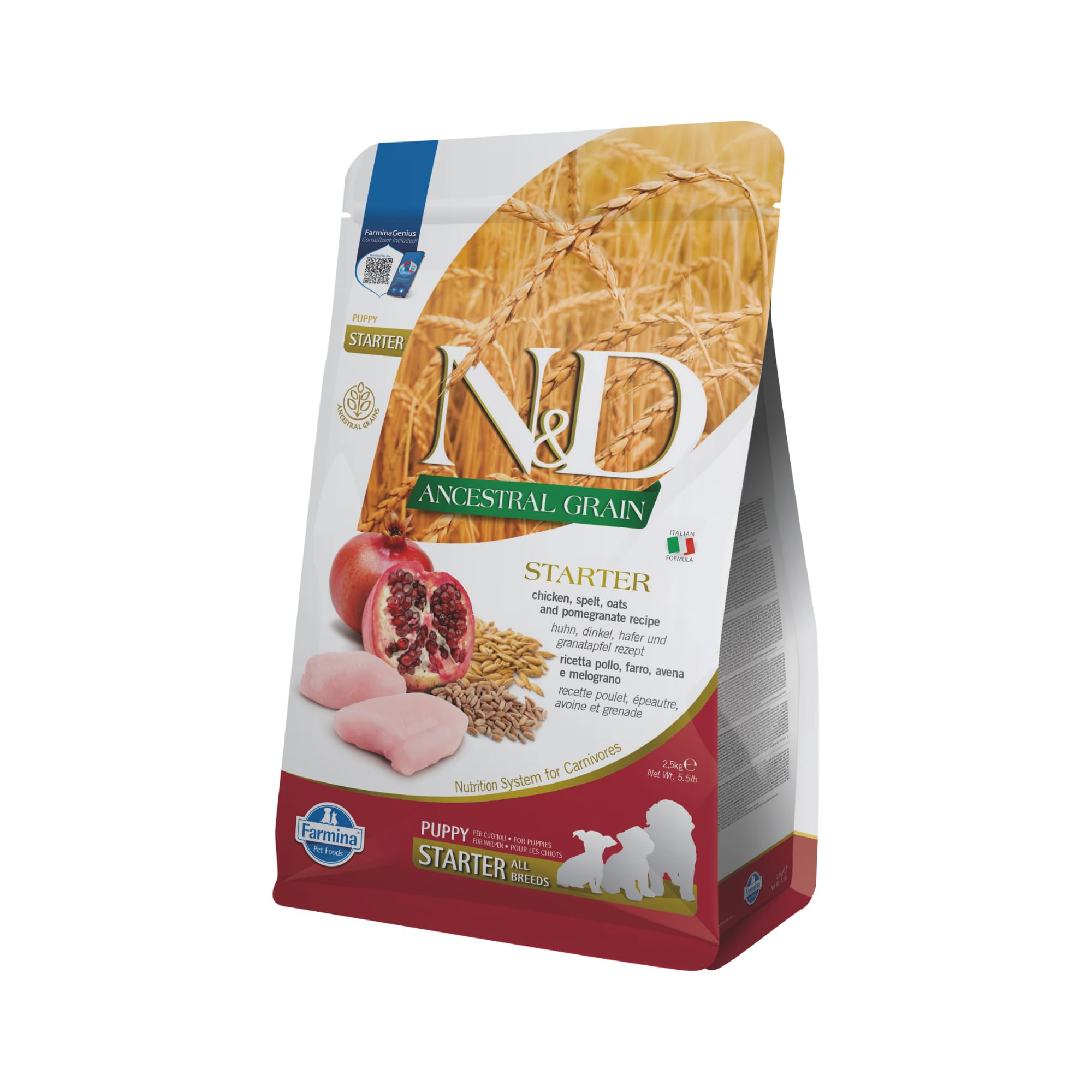 Farmina N&D Ancestral pollo melograno crocchette cane puppy 2,5 kg