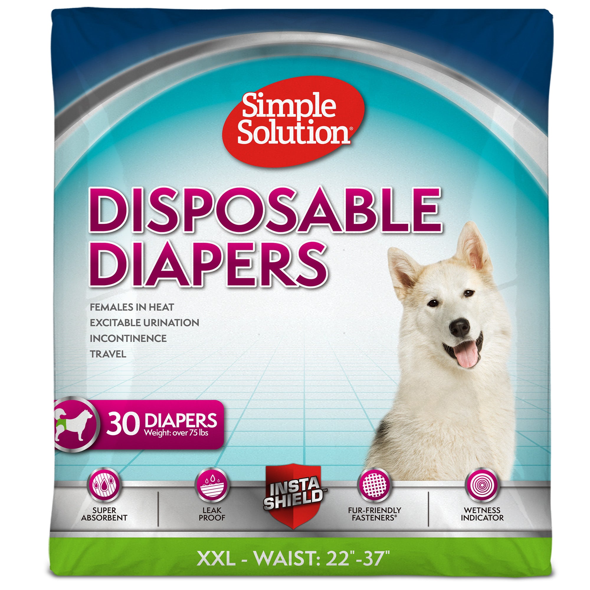 Simple Solution Diapers Wraps pannolino femmina cane con foro coda