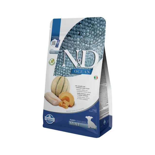 Farmina N&D Ocean Merluzzo Zucca crocchette puppy Mini 800g
