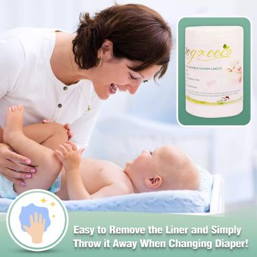 Wegreeco Baby Diapers Veline Bambù Pannolini 100 Fogli Non Profumati