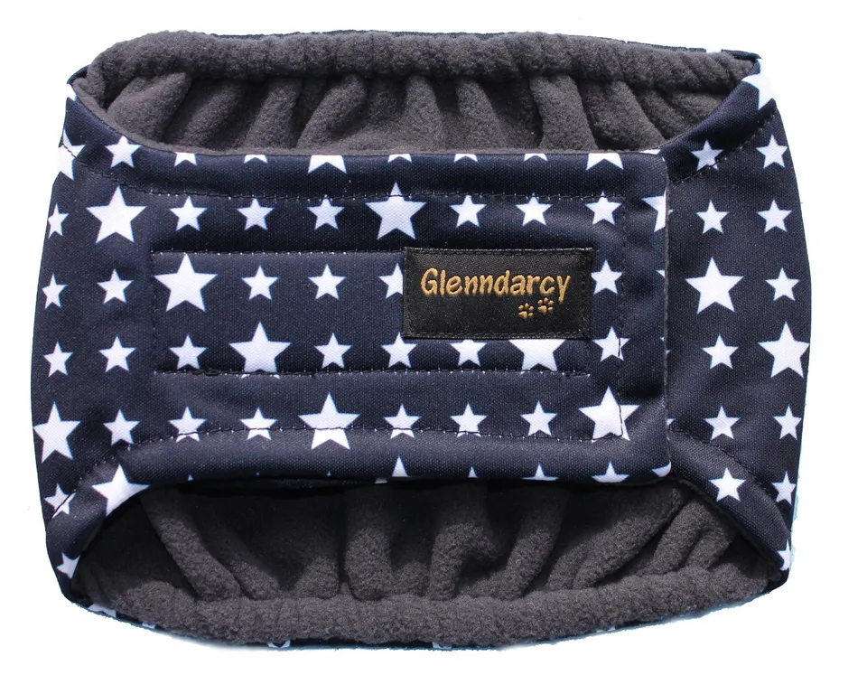 Glenndarcy Dog Belly Bands fascia M Long stelle blu