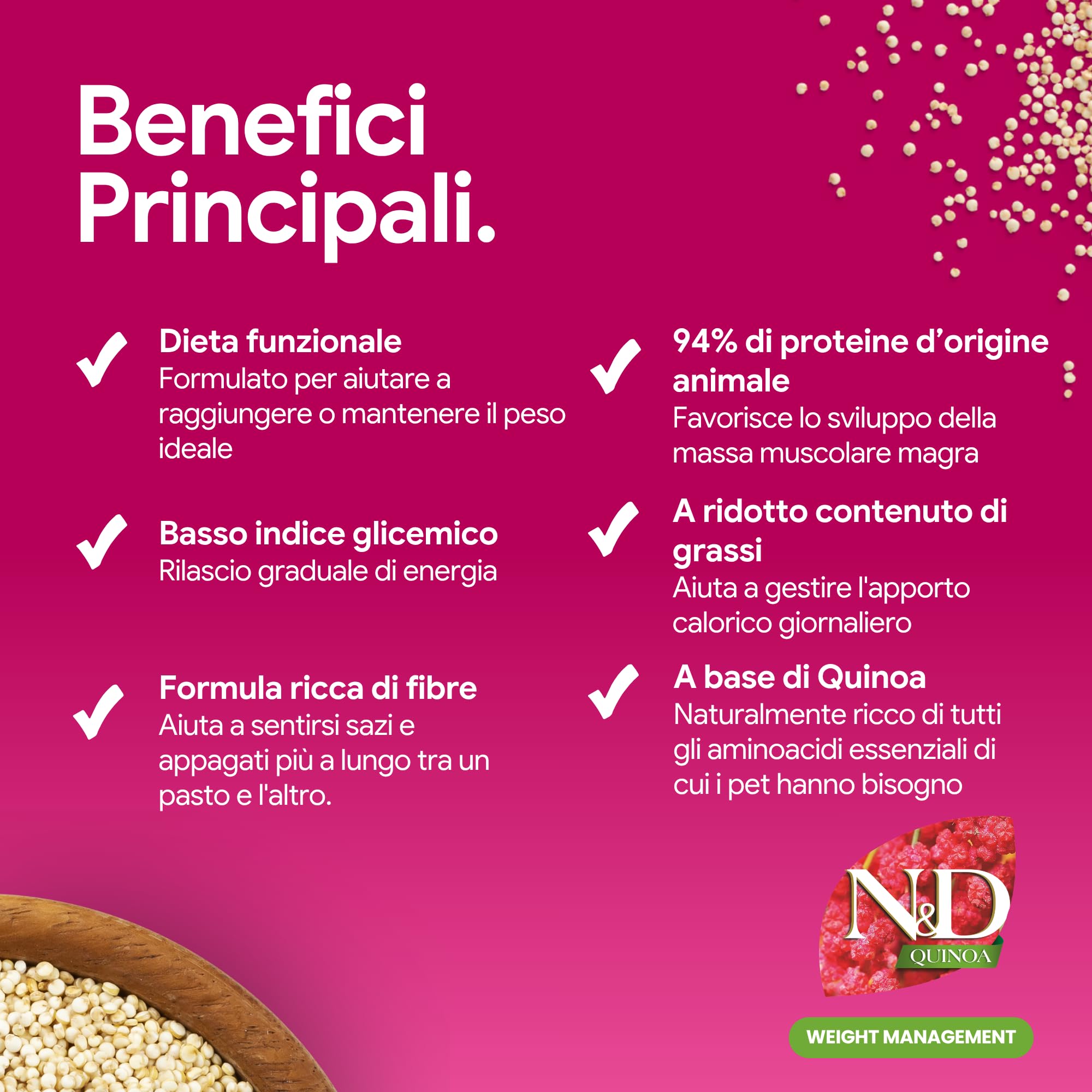 Farmina N&D Quinoa Agnello Crocchette Gatto Weight Management 1,5kg