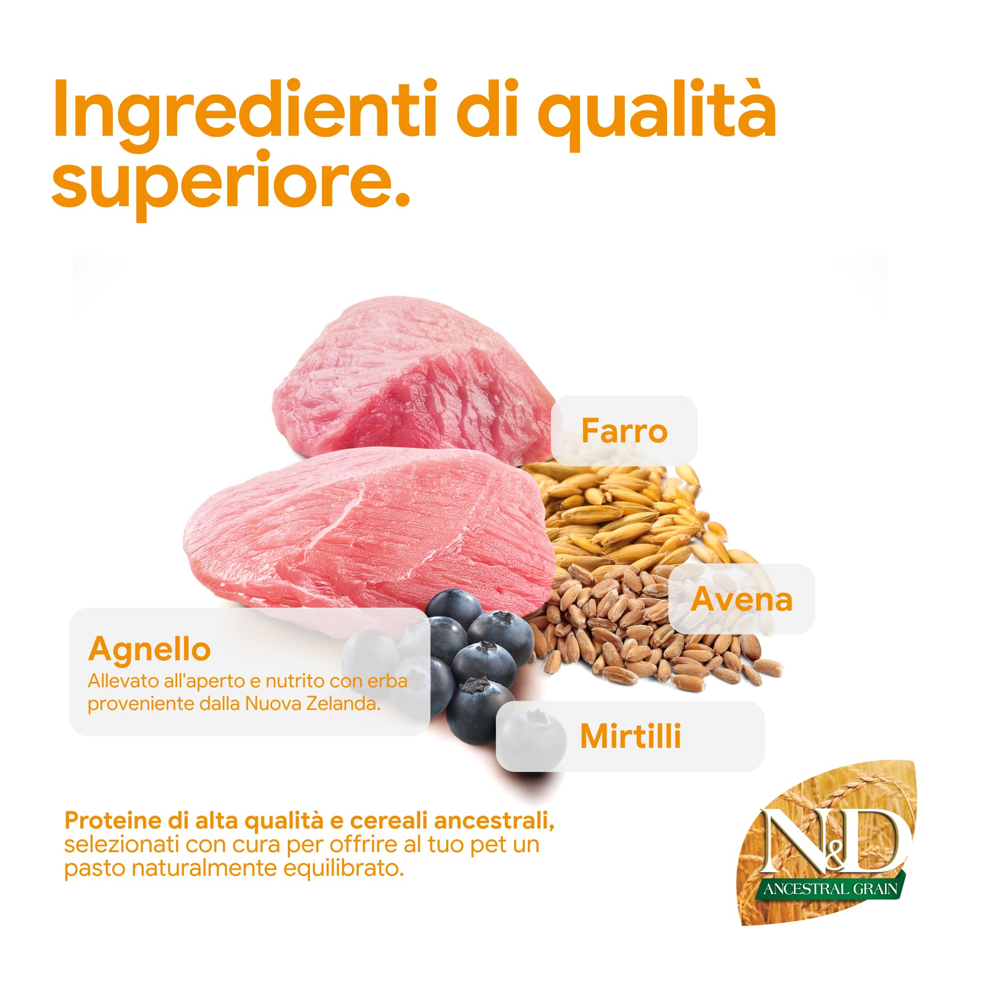 Farmina Ancestral Grain Crocchette Cane Agnello Mirtillo 800g