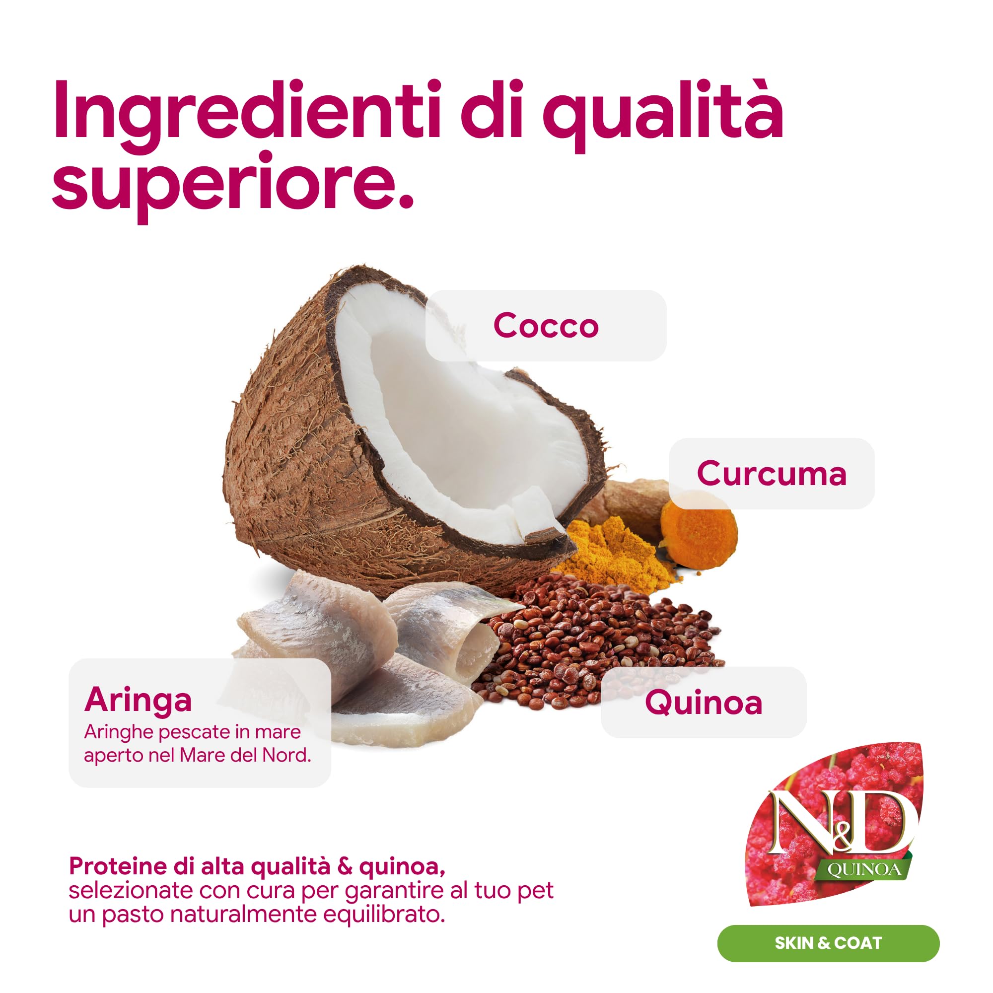 Farmina N&D Quinoa Aringa Cocco e Curcuma Crocchette 7 kg