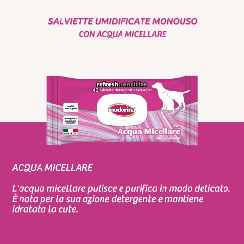 Inodorina Salviette Refresh Sensitive Salviette Cane 2x40 pz