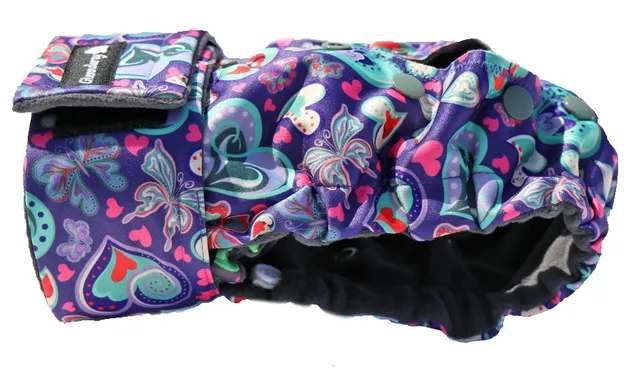 Glenndarcy Flexi-Pants Pannolino Cane Regolabile Farfalle L-XXL 2 Assorbenti
