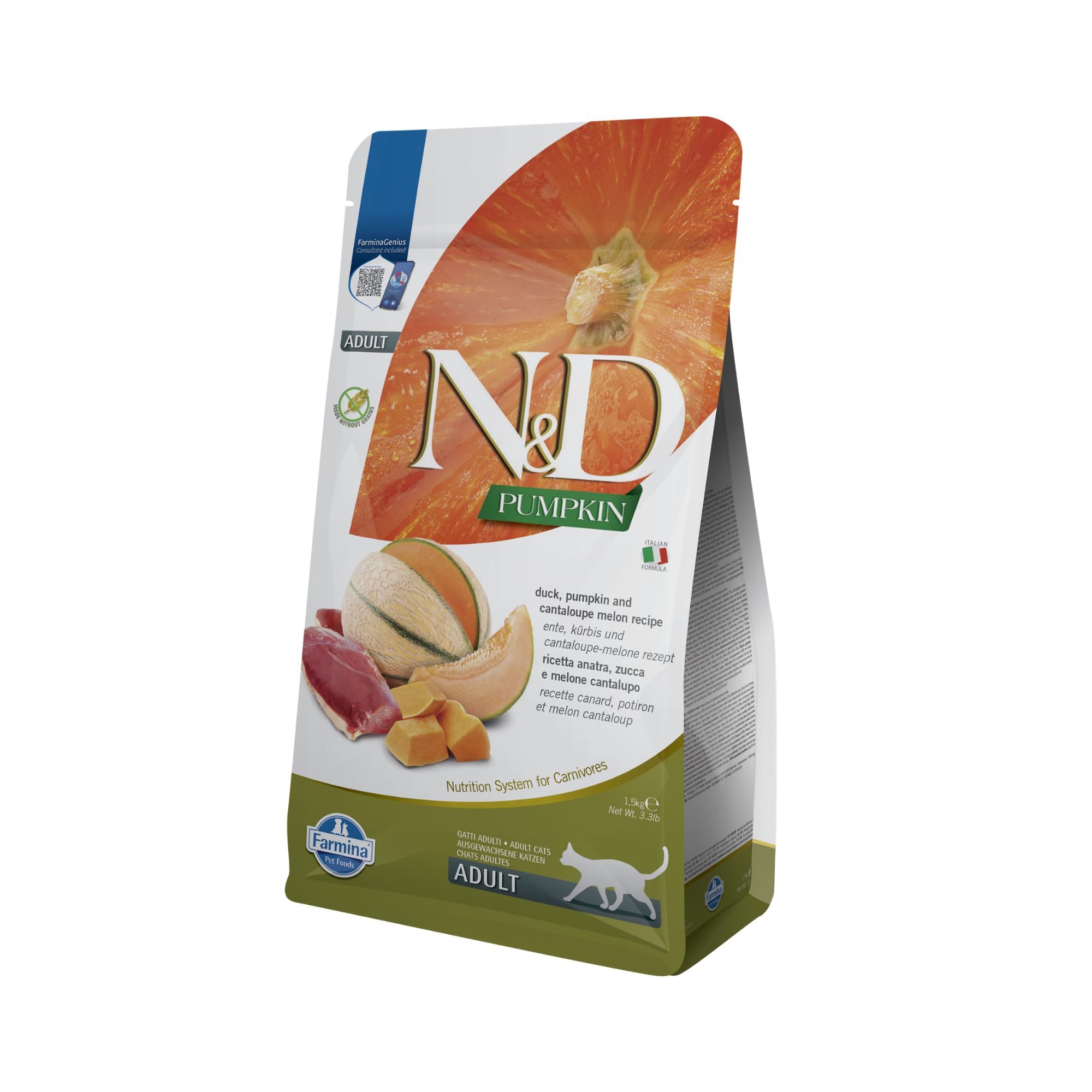 Farmina N&D Pumpkin Anatra e Melone Crocchette Gatto Adulto 1,5 kg