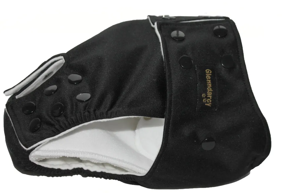 Glenndarcy Adjustable Male Dog Pants pannolino nero M lungo