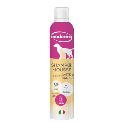 Inodorina Shampoo secco mousse cane gatto latte vaniglia 300ml