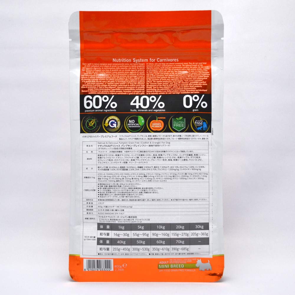 Farmina N&D Pumpkin Crocchette Merluzzo Arancia Mini 800 g