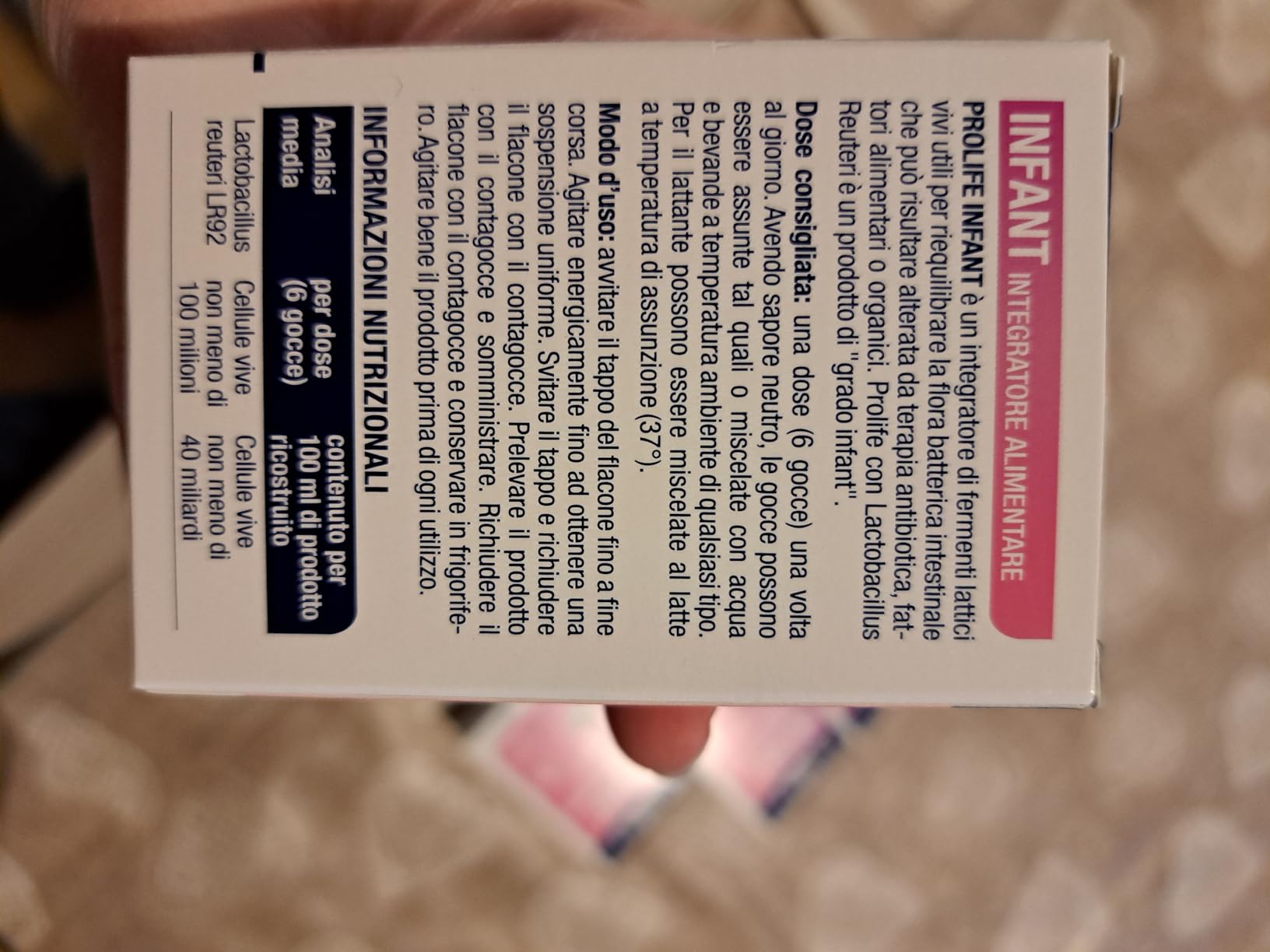 Prolife Infant Lactobacillus Reuteri Gocce Bambini 0-24 Mesi 8ml