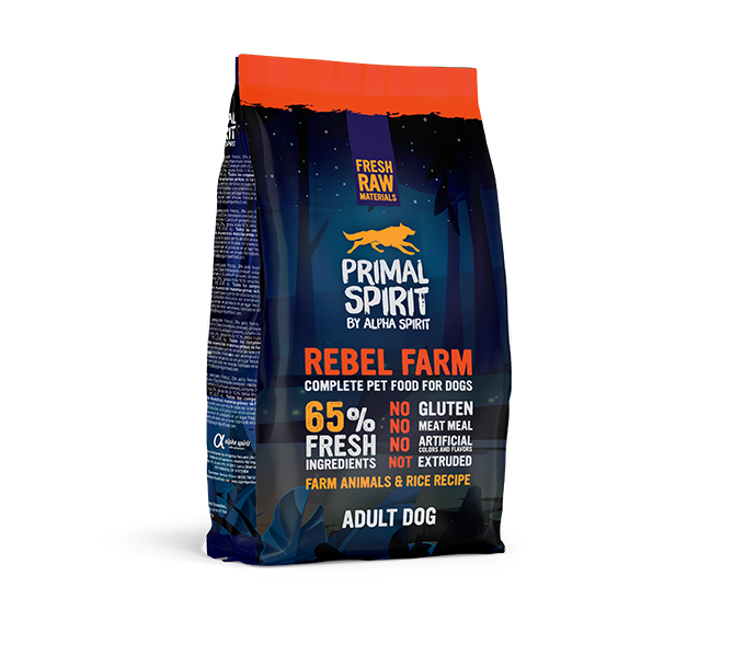 Primal Spirit 65% Rebel Farm crocchette cane pollo 1 kg