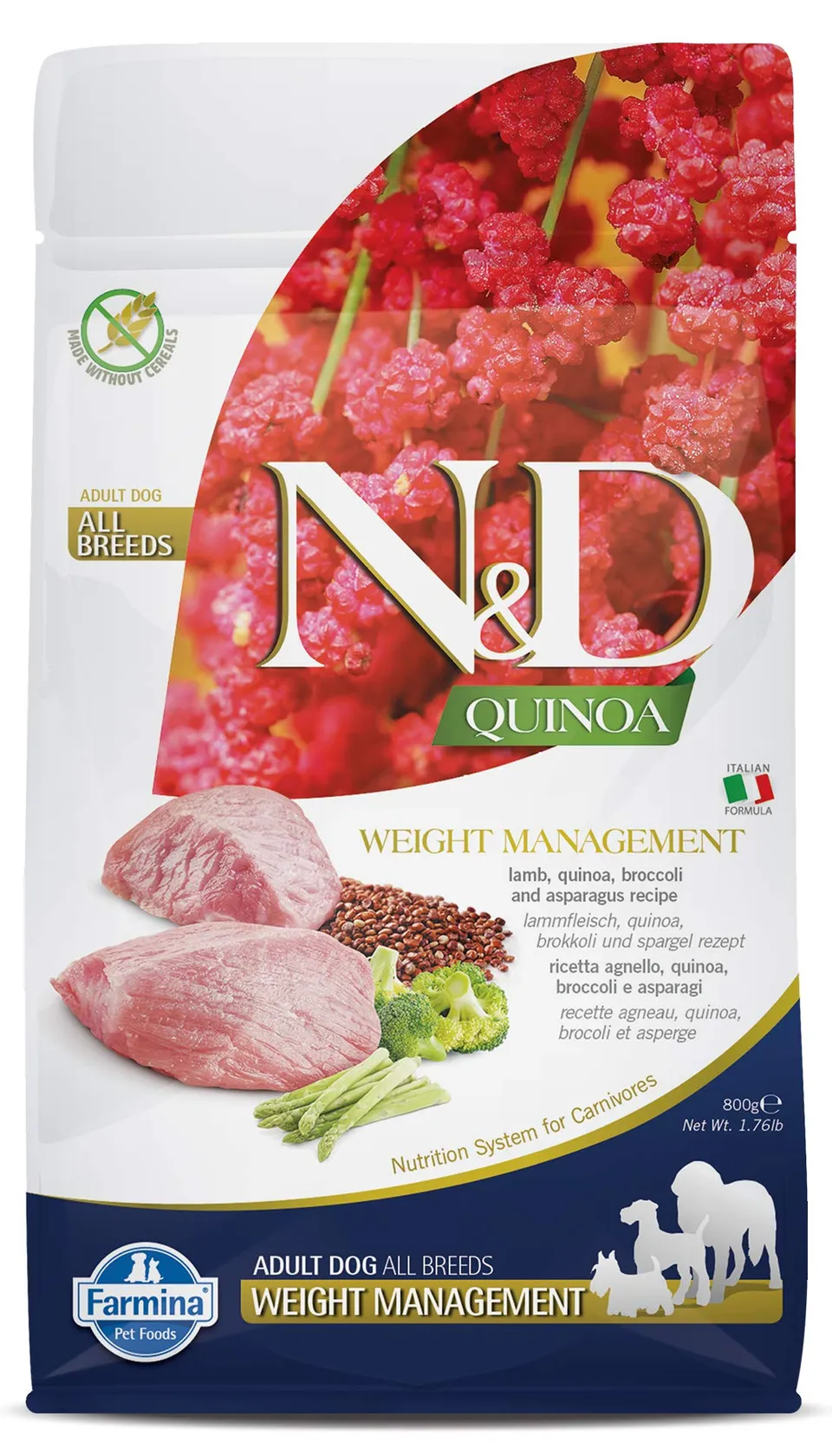 Farmina N&D Quinoa Weight Management agnello cibo secco 800 g