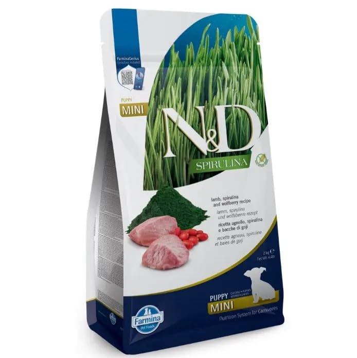 Farmina N&D Spirulina Agnello Puppy Mini crocchette cane 800g