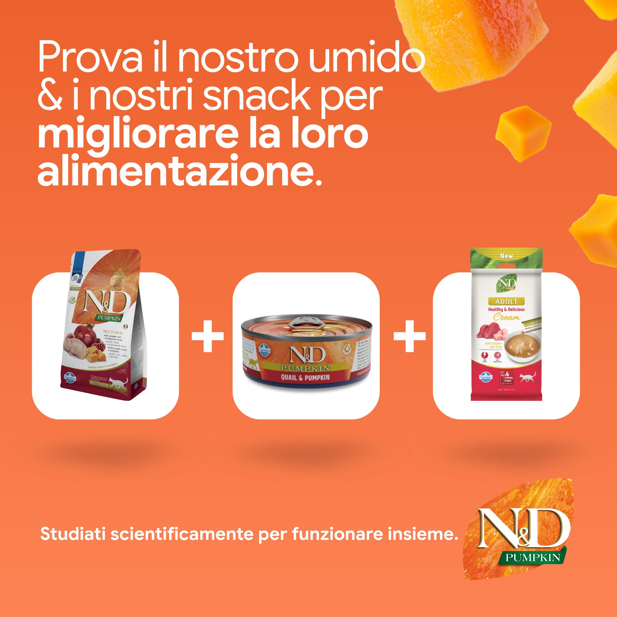 Farmina N&D Pumpkin Quaglia Crocchette Gatto 1,5 kg Steril.