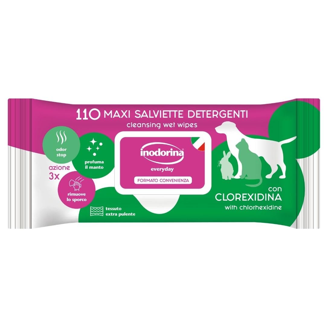 Inodorina Salviette Refresh acqua rose salviette cane 2x40 pezzi