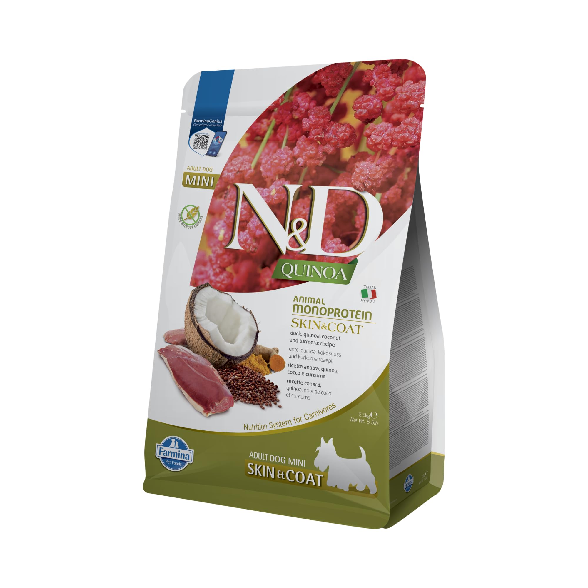 Farmina N&D Quinoa Anatra Cocco Crocchette Cane Mini 2,5 kg