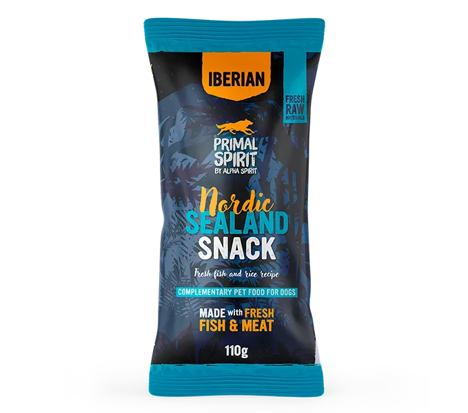 Primal Spirit Iberian Nordic Sealand snack cani 110g al pesce