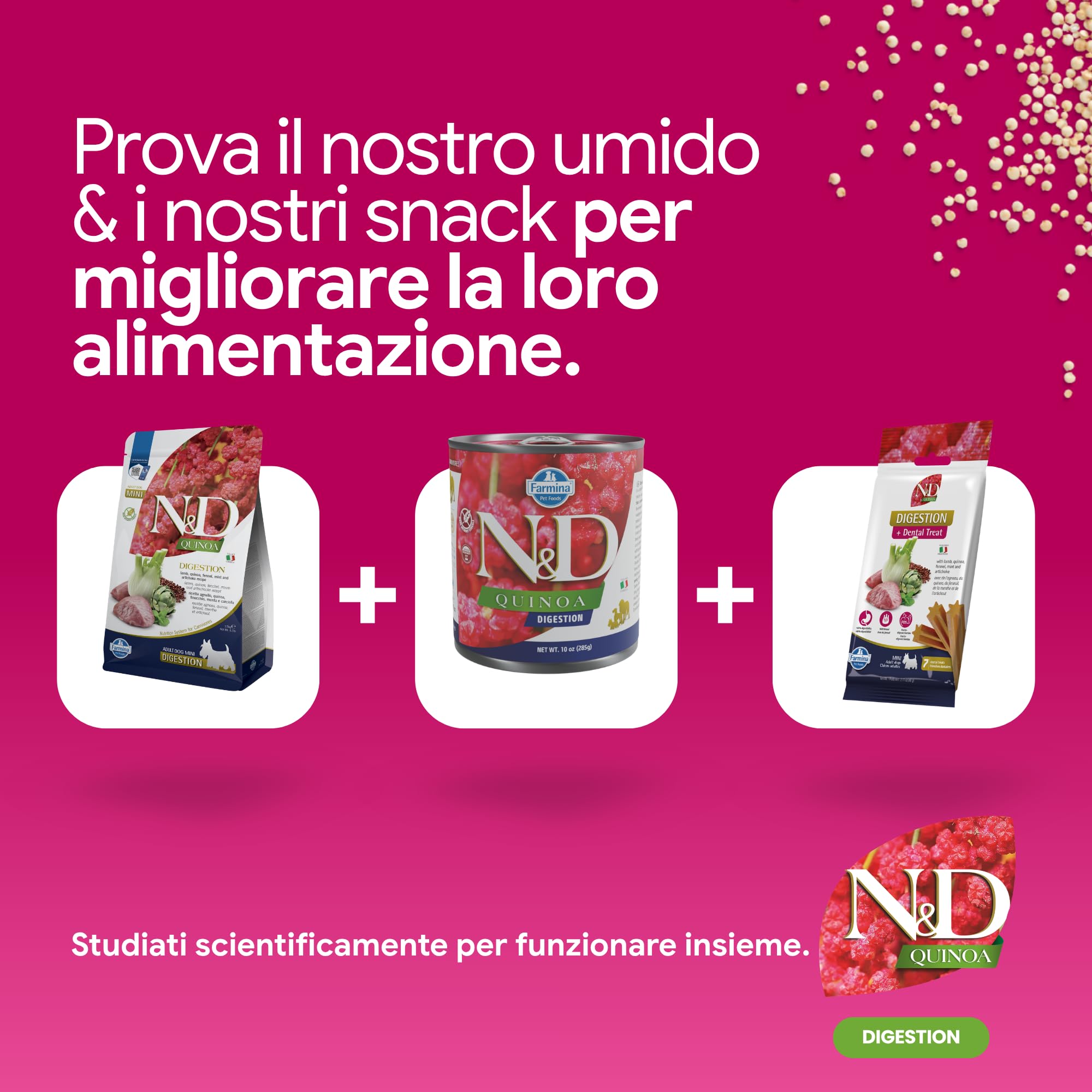 N&D Quinoa Digestion Agnello Mini crocchette 2,5kg