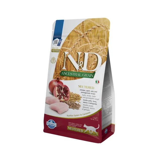 Farmina N&D Ancestral Grain pollo cibo gatto neutered 1,5 kg