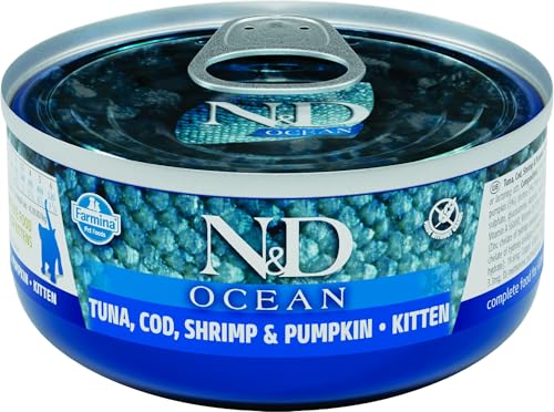 Farmina N&D Ocean tonno merluzzo gamberi cibo umido gatto kitten 70 g
