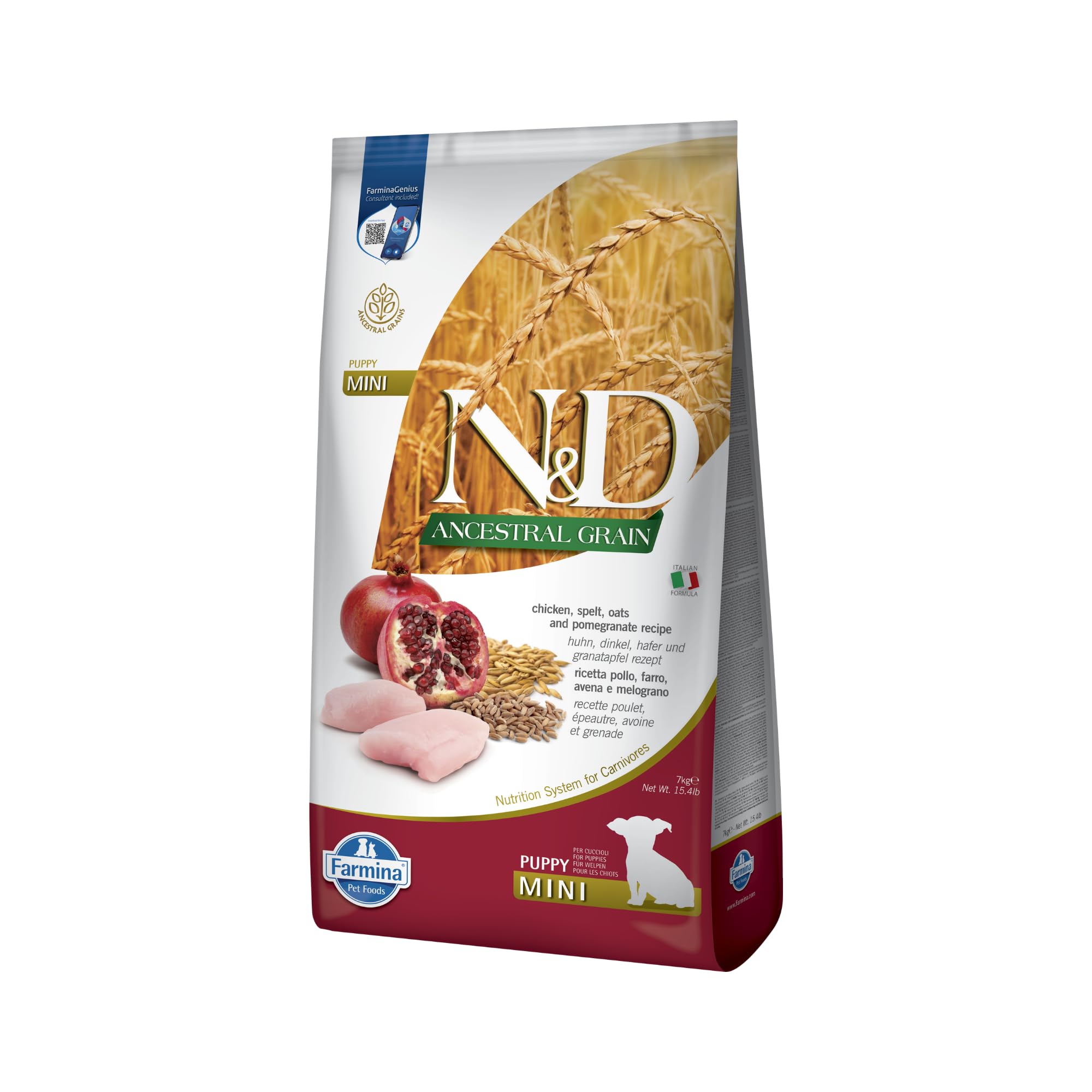 Farmina N&D Ancestral Grain Pollo Puppy Mini crocchette 7 kg