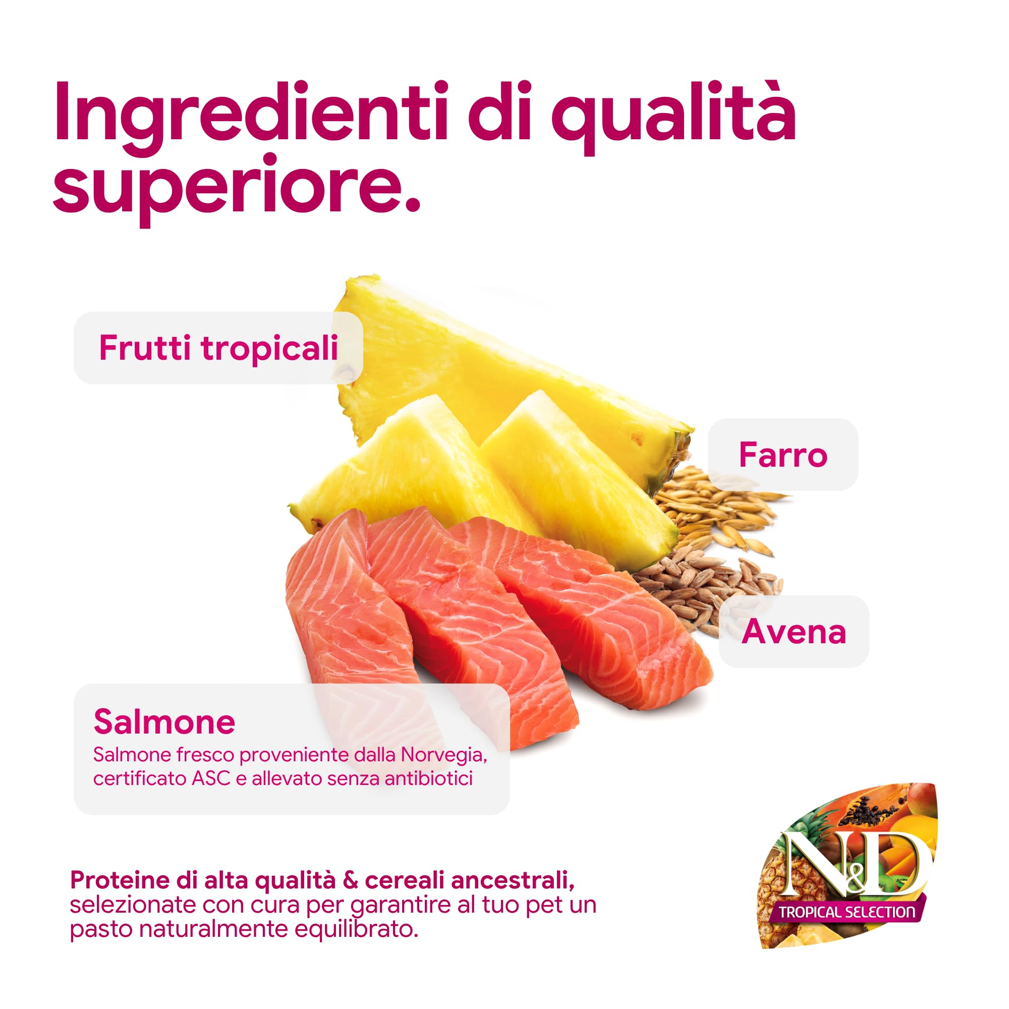 Farmina N&D Tropical Selection Adult crocchette cane salmone 10 kg