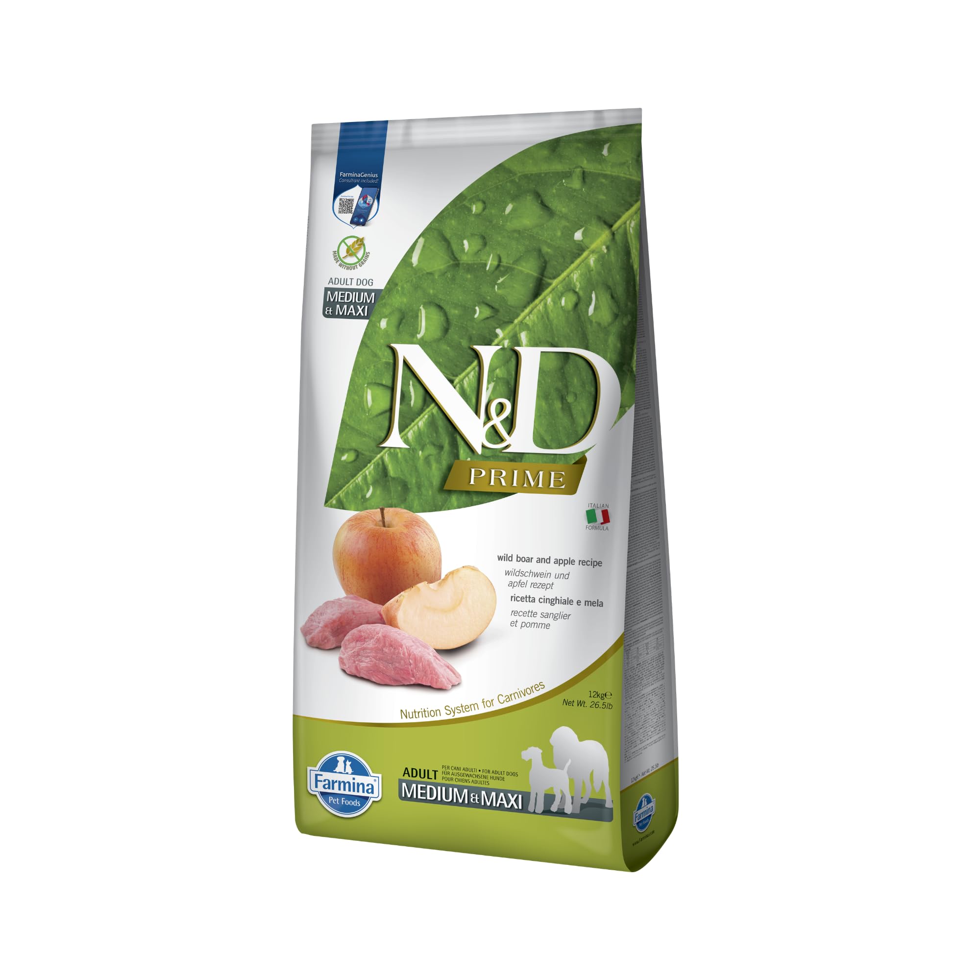 Farmina N&D Prime Cinghiale Mela Crocchette Cane Medium Maxi 12 kg