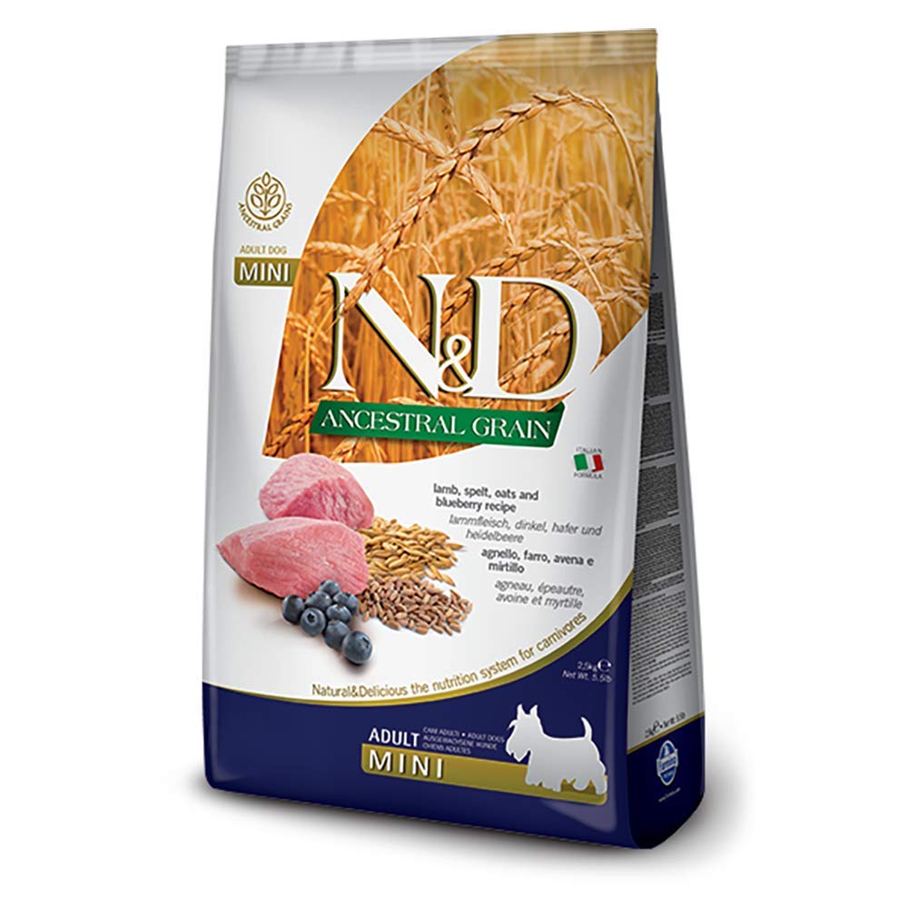 Farmina N&D Ancestral Grain agnello crocchette cane 2,5 kg mini