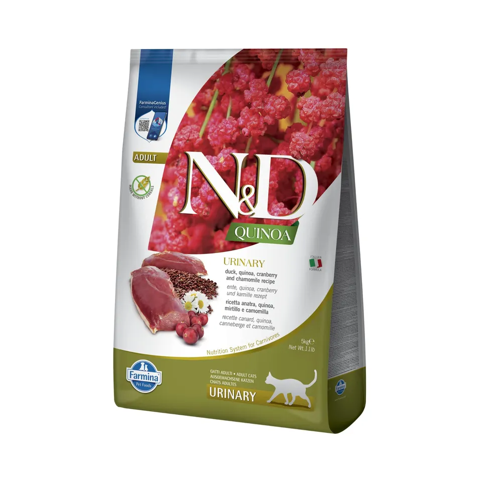 Farmina N&D Quinoa Urinary Anatra Crocchette Gatto 5 kg