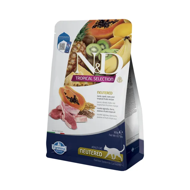 Farmina N&D Tropical Agnello crocchette gatto sterilizzato 300g