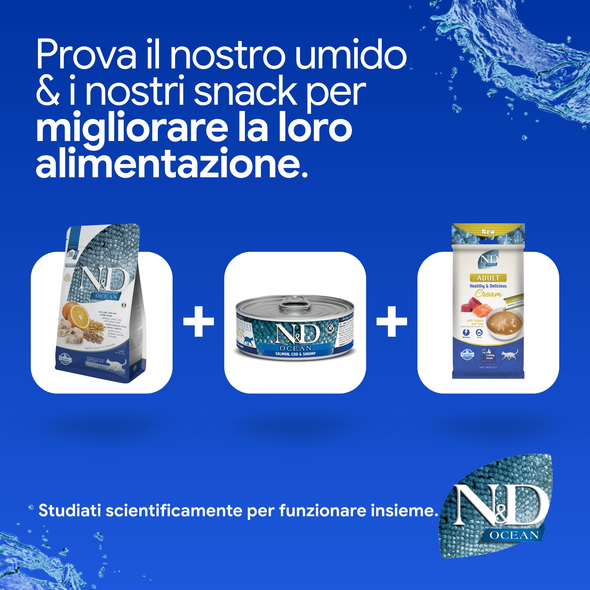 N&D Ocean Codfish Farro Avena Arancia crocchette gatto 5kg
