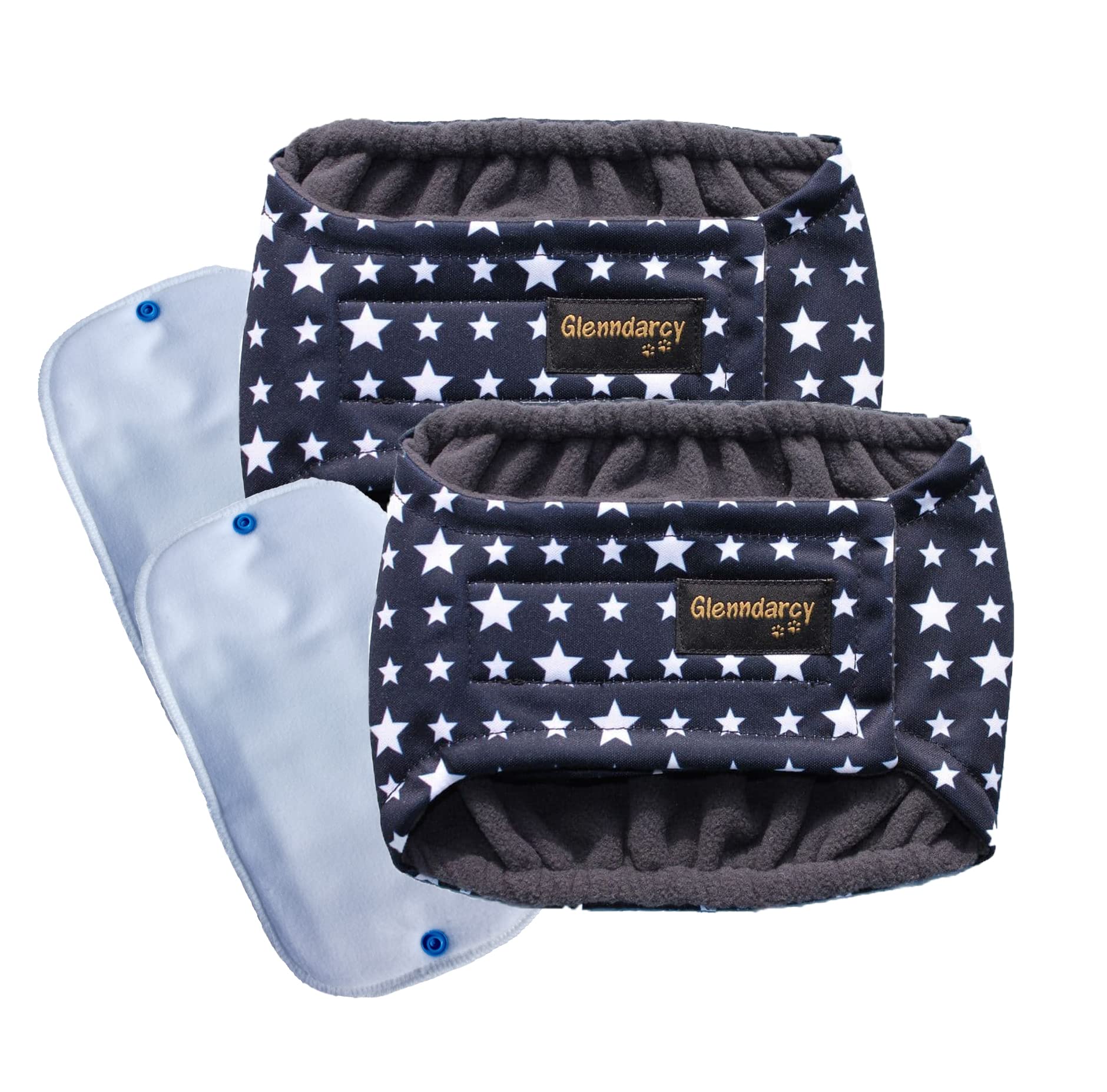 Glenndarcy Dog Belly Bands fascia M Long stelle blu