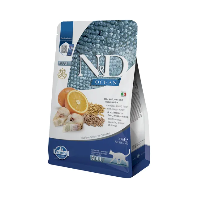 Farmina N&D Ocean Merluzzo crocchette gatto 300 g adult
